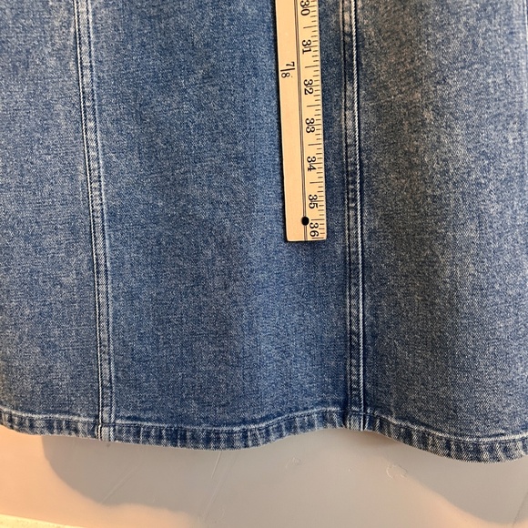 Abercrombie and Fitch Dress PXS Denim Maxi Sleeveless Slit Square Neck Y2K Style - Picture 8 of 11